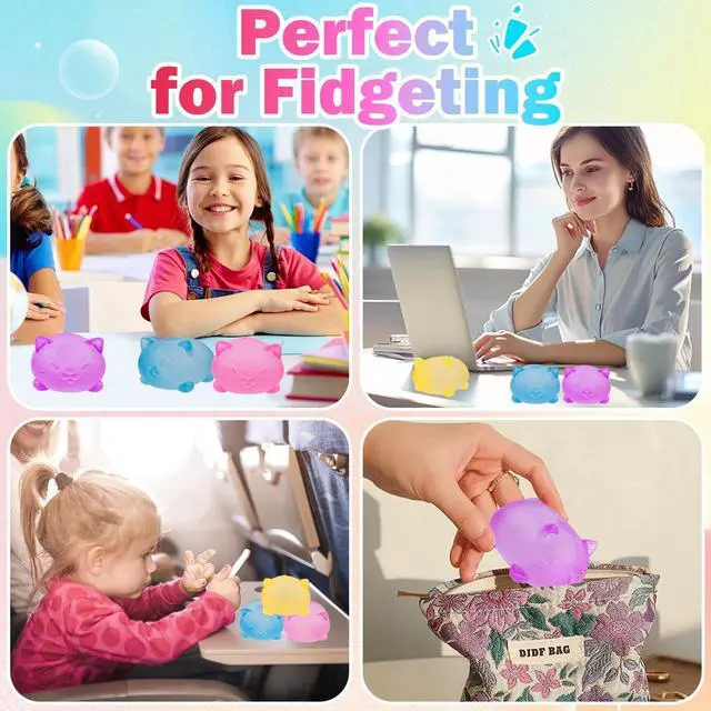 Alt view image 5 of 6 - 4 Pcs Gummy Cat & Sugar Ball Designs, Anxiety Relief & Focus Kitty Toy, Maltose Filled Squeeze Toys for Sensory PlaySensory Fidget Toys for Adults, Kids, Slow Rising Squishy Stress Balls