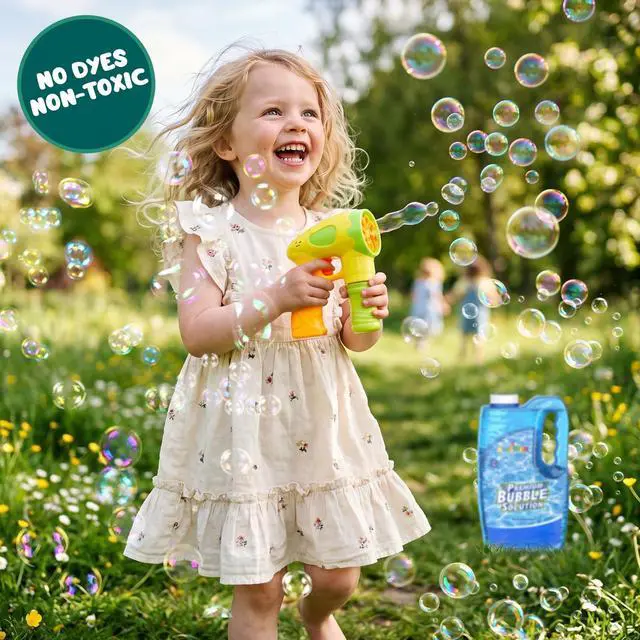 Alt view image 4 of 7 - 2 Bottles 64 OZ Bubbles Solution Refill for Bubble Machine Wands