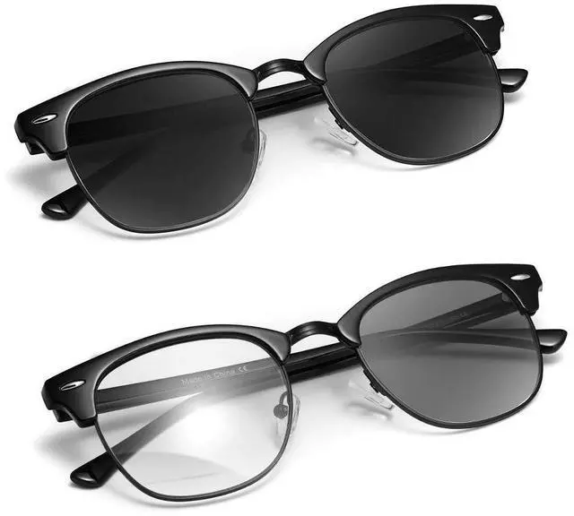 Main image of Polarized Sunglasses Photochromic Eyeglasses Unisex TY201903 (T1-2PSC :Black(Polarized)+Black(Photochromic Blue Light))