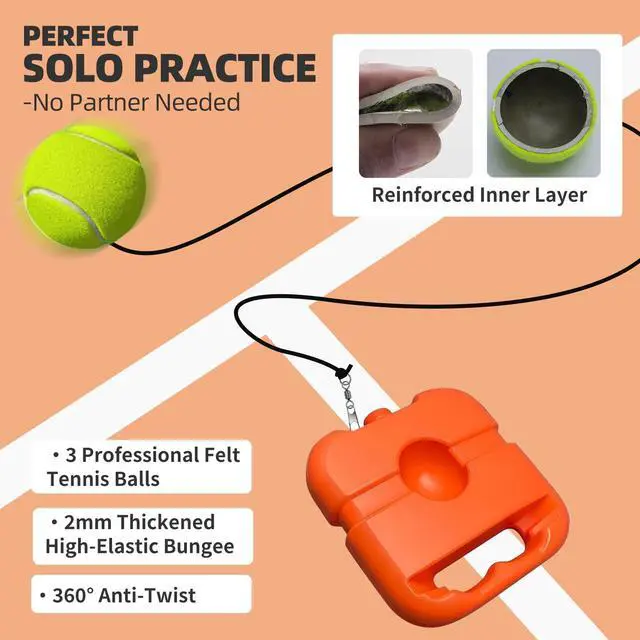 Alt view image 4 of 6 - Tennis Trainer Rebounder Set - 2026 Upg. Portable Solo Practice SystemPerfect Tennis Buddy for Adults & Kids, Ideal Tennis Gift