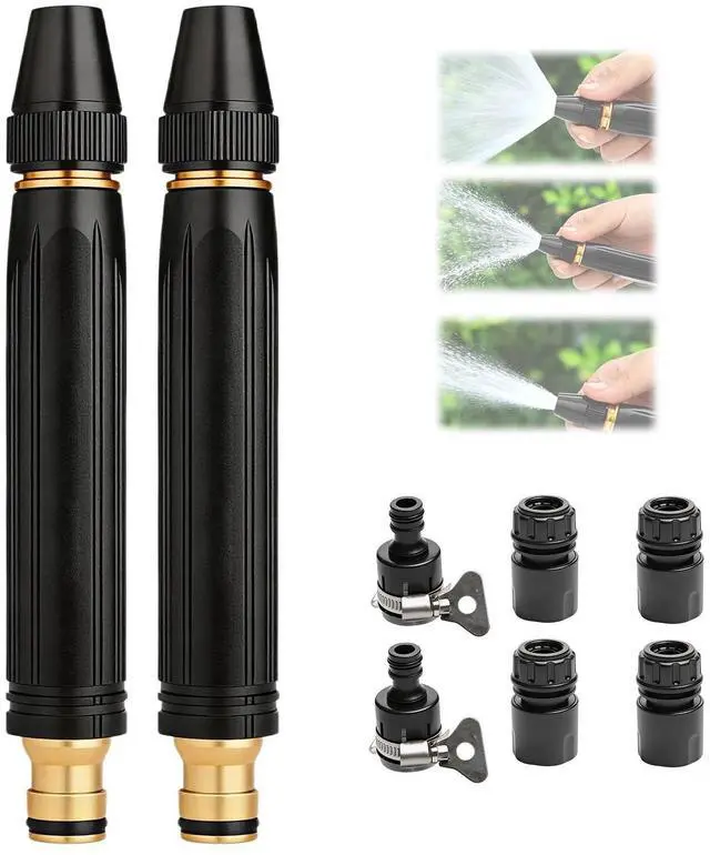Main image of Home High-Pressure Car Wash Water Gun, Heavy Duty Adjustable Twist Hose Nozzle Jet Sweeper Nozzle, Multi-Function High Pressure Sprayer for Car Washing, Garden Watering & DrivewayCleaning (2Set)