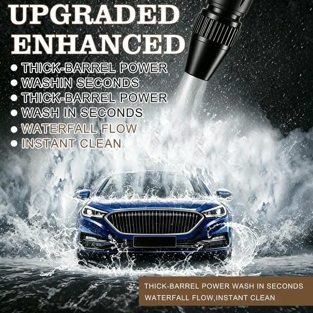 Alt view image 6 of 6 - Home High-Pressure Car Wash Water Gun with Booster Nozzle and Fixation, Generic High Pressure Water Gun, Adjustable Spray Settings, for Watering Vegetables, and Car Washing (3pcs) (Pagoda-shaped)