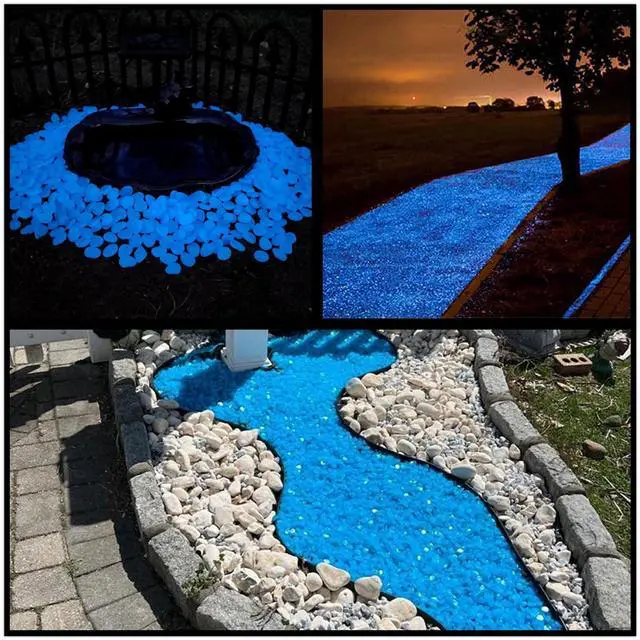 Main image of Glow in The Dark Rocks Outdoor, 500 pcs Blue Solar Rocks for Landscaping, Outdoor Decor Glow in The Dark Stones, Glowing Pebbles for Garden Backyard Patio Lawn Pond Fish Tank Aquarium Decor