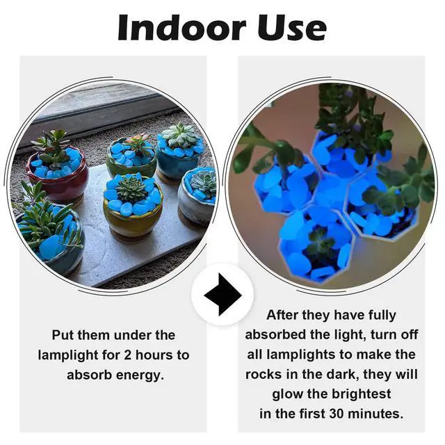 Alt view image 2 of 7 - Glow in The Dark Rocks Outdoor, 500 pcs Blue Solar Rocks for Landscaping, Outdoor Decor Glow in The Dark Stones, Glowing Pebbles for Garden Backyard Patio Lawn Pond Fish Tank Aquarium Decor