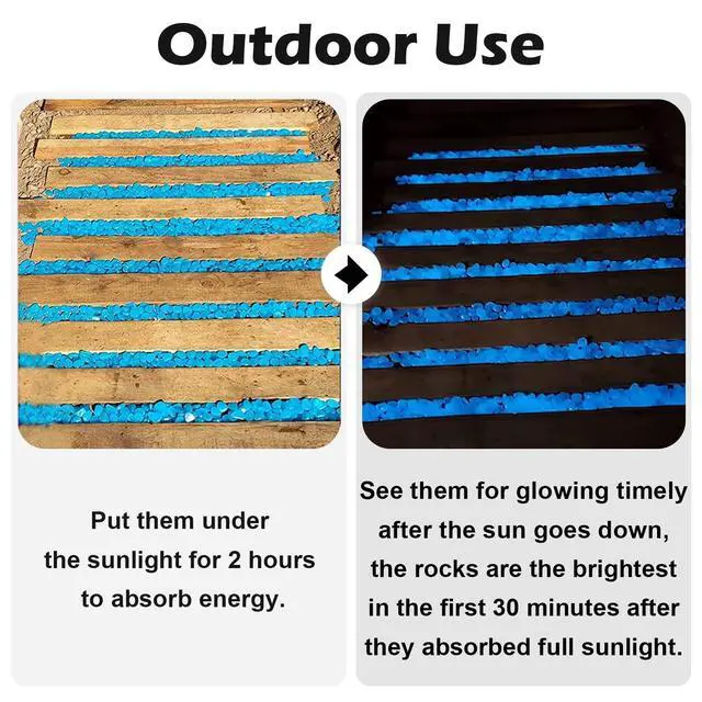 Alt view image 3 of 7 - Glow in The Dark Rocks Outdoor, 500 pcs Blue Solar Rocks for Landscaping, Outdoor Decor Glow in The Dark Stones, Glowing Pebbles for Garden Backyard Patio Lawn Pond Fish Tank Aquarium Decor