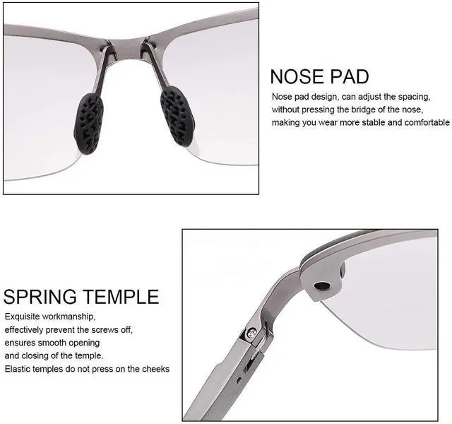 Alt view image 4 of 7 - Photochromic Sports Sunglasses with Polarized Lens for Men and Women Outdoor Driving Cycling Fishing 100% UV400 Protection Eyewear Anti Glare Eyeglasses Reduce Eye Fatigue Safety Glasses Shades