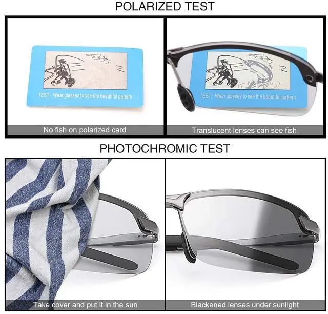 Alt view image 5 of 7 - Photochromic Sports Sunglasses with Polarized Lens for Men and Women Outdoor Driving Cycling Fishing 100% UV400 Protection Eyewear Anti Glare Eyeglasses Reduce Eye Fatigue Safety Glasses Shades