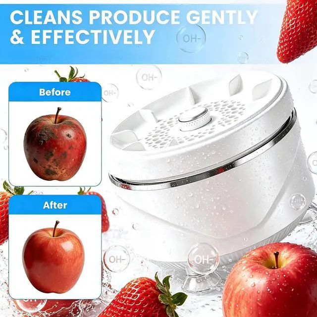 Alt view image 3 of 7 - Cordless Fruit and Vegetable Washing Machine, Vegetable Cleaner Device, Portable Automatic Fruit Washer, Waterproof Washing Machine for Fruits, Vegetables, Meat and Tableware