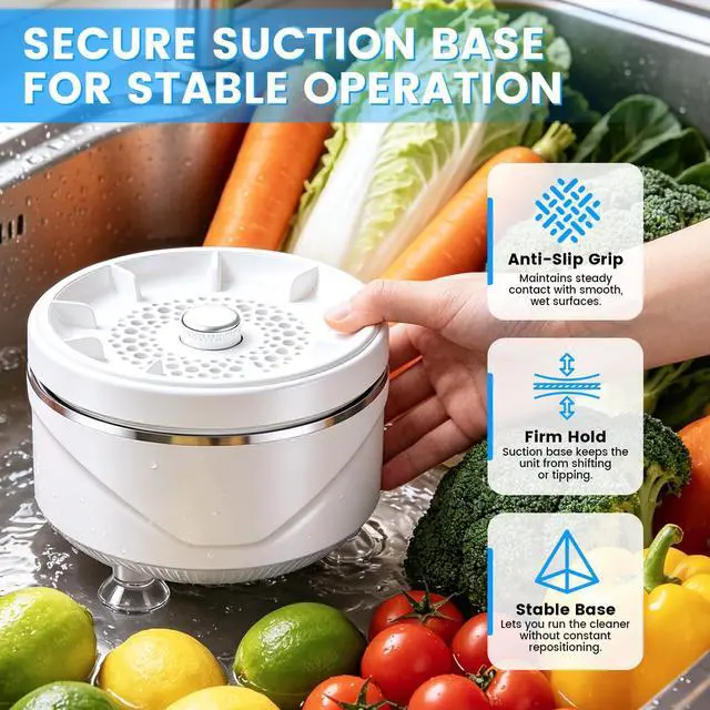 Alt view image 6 of 7 - Cordless Fruit and Vegetable Washing Machine, Vegetable Cleaner Device, Portable Automatic Fruit Washer, Waterproof Washing Machine for Fruits, Vegetables, Meat and Tableware