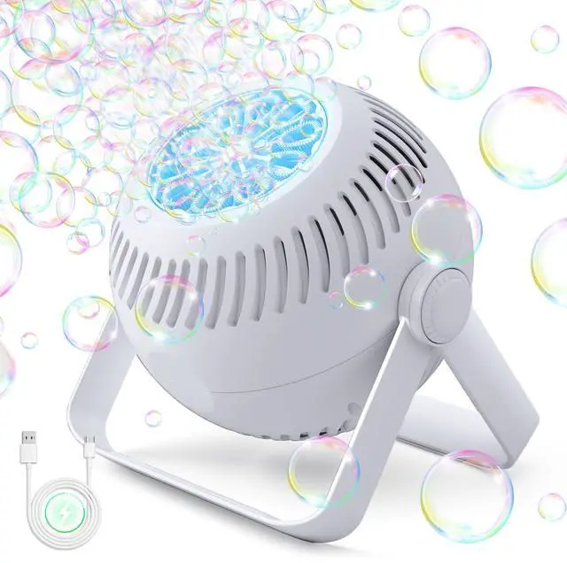 Main image of 2026 Bubble Machine, 20000+ Bubbles Rechargeable Bubble Maker, Automatic Bubble Blower with Lights & 360° Adjustable Angle, Outdoor Bubble Toys Gifts for Kids, Birthday Parties, Backyard, Wedding
