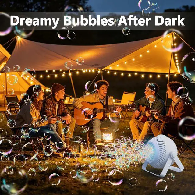 Alt view image 7 of 7 - 2026 Bubble Machine, 20000+ Bubbles Rechargeable Bubble Maker, Automatic Bubble Blower with Lights & 360° Adjustable Angle, Outdoor Bubble Toys Gifts for Kids, Birthday Parties, Backyard, Wedding