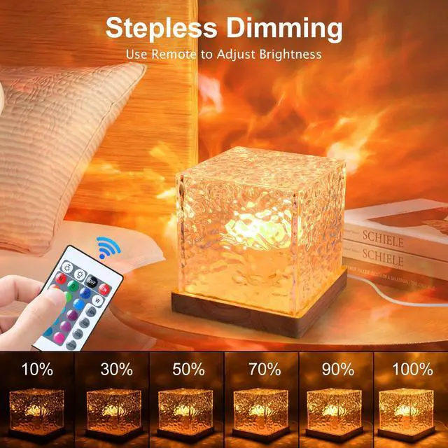 Alt view image 5 of 7 - Ocean Wave Projector Light, Mood Lighting Ambient Lighting Luminorthe Cube Northern Lights Projector with 16 Colors and Dynamic Ripple Effect for Living Room Bedroom Decor - 5.1inch