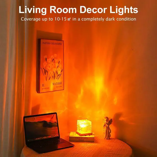 Alt view image 7 of 7 - Ocean Wave Projector Light, Mood Lighting Ambient Lighting Luminorthe Cube Northern Lights Projector with 16 Colors and Dynamic Ripple Effect for Living Room Bedroom Decor - 5.1inch