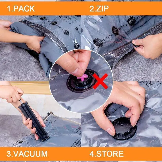 Alt view image 4 of 7 - Vacuum Storage Bags, Space Saver Seal Bags For Clothing, Travel Luggage,Blankets, Comforters, Pillows, Clothes Storage.12 Jumbo
