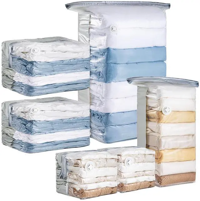 Main image of 6 Pack Vacuum Storage Bags, Cube Combo (3 Jumbo+3 Medium), Vacuum Seal Bags for Clothing, Bedding, Blanket, Space Saving Closet Organization