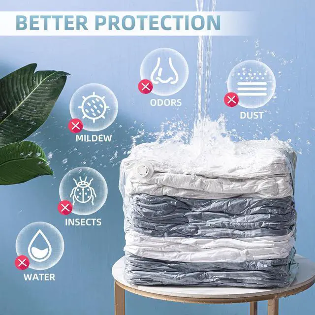 Alt view image 7 of 7 - 6 Pack Vacuum Storage Bags, Cube Combo (3 Jumbo+3 Medium), Vacuum Seal Bags for Clothing, Bedding, Blanket, Space Saving Closet Organization