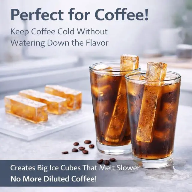 Alt view image 4 of 7 - Large Silicone Ice Cube Trays for Tall Bottles, Long Ice Stick Mold with Lid, Slow Melting, Stackable & Odor Resistant Freezer Tray, Reusable for Drinks or Butter, 3 Pack