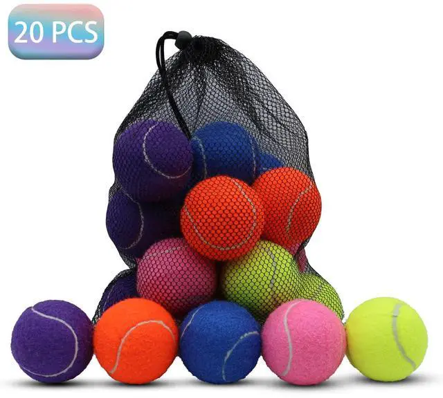 Alt view image 2 of 7 - Tennis Balls, 20 Pack Training Tennis Balls,High Elasticity Practice Tennis for Beginner, Exercise Playing Balls for Pet Dog (Multicolour)
