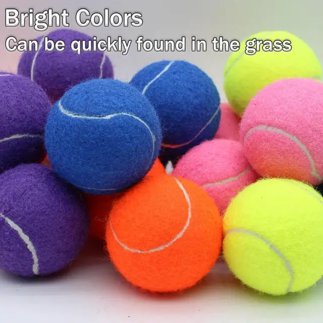 Alt view image 3 of 7 - Tennis Balls, 20 Pack Training Tennis Balls,High Elasticity Practice Tennis for Beginner, Exercise Playing Balls for Pet Dog (Multicolour)
