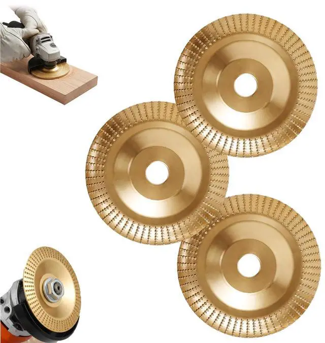 Main image of 3 PCS Wood Grinding Disc, Heavy Duty Carbon Steel Sanding Disc, Multi-use Angle Grinder Polishing Pad Wood Shaping Wheel, Wood Carving Sanding Polishing Attachment for Wood Working