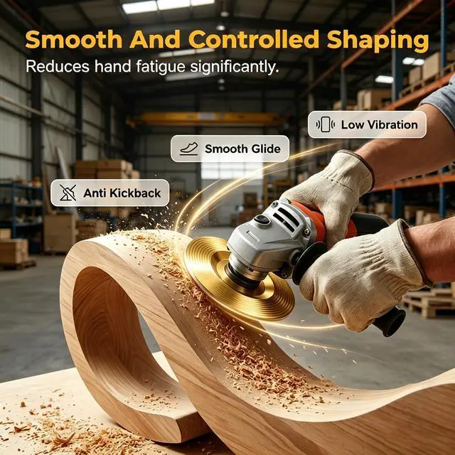 Alt view image 2 of 7 - 3 PCS Wood Grinding Disc, Heavy Duty Carbon Steel Sanding Disc, Multi-use Angle Grinder Polishing Pad Wood Shaping Wheel, Wood Carving Sanding Polishing Attachment for Wood Working