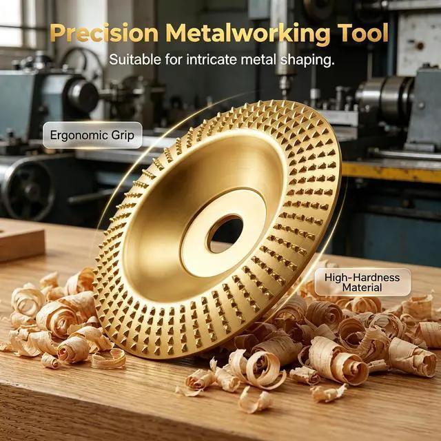 Alt view image 4 of 7 - 3 PCS Wood Grinding Disc, Heavy Duty Carbon Steel Sanding Disc, Multi-use Angle Grinder Polishing Pad Wood Shaping Wheel, Wood Carving Sanding Polishing Attachment for Wood Working
