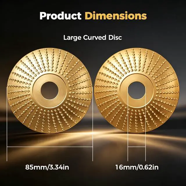 Alt view image 6 of 7 - 3 PCS Wood Grinding Disc, Heavy Duty Carbon Steel Sanding Disc, Multi-use Angle Grinder Polishing Pad Wood Shaping Wheel, Wood Carving Sanding Polishing Attachment for Wood Working