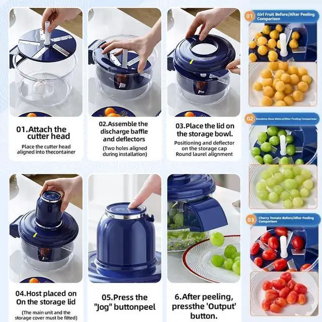 Alt view image 4 of 6 - peeler fruits and vegetables, electric grape peeling machine, peeler skin remover tool for small fruits, with USB wireless charging, a good helper for home kitchens.