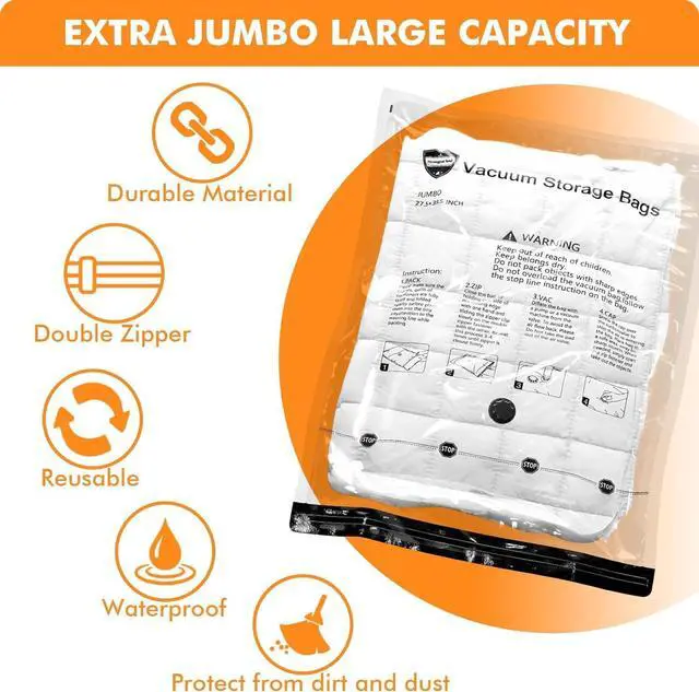 Alt view image 2 of 7 - Vacuum Seal Bags for Clothing Travel & Home Storage, Travel Vacuum Bags with Electric Pump,Space Saver for Blankets, Comforters, Pillows, Clothes,10 Small