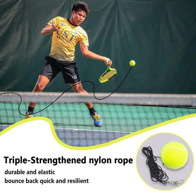 Alt view image 6 of 7 - Tennis Rebound Ball & Trainer Kit with 4 Balls & 4 Elastic Ropes for Beginners, Kids & Adults