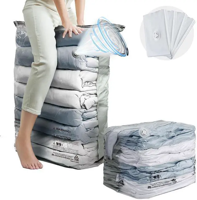 Main image of Vacuum Storage Bags 4 Pack, Jumbo Cube (31x40x15 Inch), Extra Large Vacuum Seal Bags for Clothing, Comforters, Blankets, Pillow, Bedding, Sweater, Closet Organizers, Space Saving, Cream