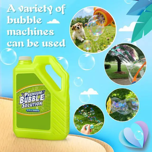 Alt view image 3 of 7 - Bubble Solution Refill - 70 OZ Premium Bubbles Refill for Bubble Machine, Wand, Gun, Blower at Easter, Valentine Bubbles Party Favors - Toy Bubbles for Kids Toddlers Boys Girls