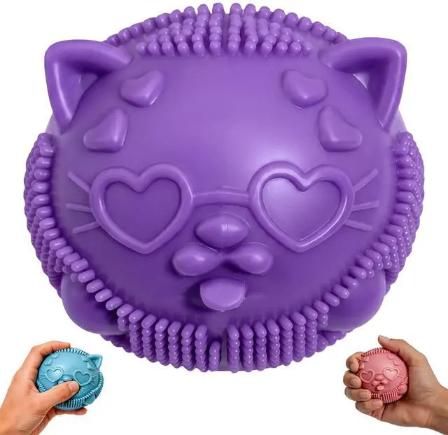 Main image of Cool Cat Squeeze Squishy,Wild Cats Fuzz Ball Sensory Squeeze Toy, Slow Rise Sensory Fidget Balls, Anxiety Slow Rising Toy for Kids Stress Relief - High Density Squeeze Balls for Students Calming 2