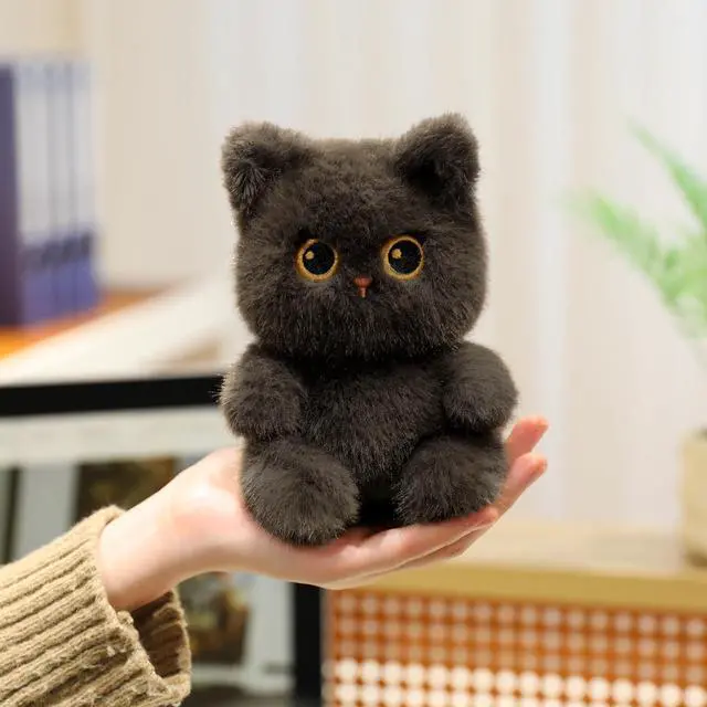 Main image of Palm-Sized Cat Stuffed Animals Cute Soft Plush Dolls Small Plushies Toys Gifts for Kids Grey 6 inch