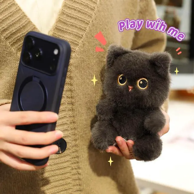 Alt view image 3 of 7 - Palm-Sized Cat Stuffed Animals Cute Soft Plush Dolls Small Plushies Toys Gifts for Kids Grey 6 inch