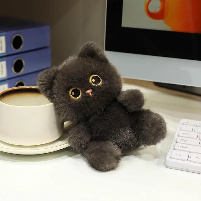 Alt view image 5 of 7 - Palm-Sized Cat Stuffed Animals Cute Soft Plush Dolls Small Plushies Toys Gifts for Kids Grey 6 inch