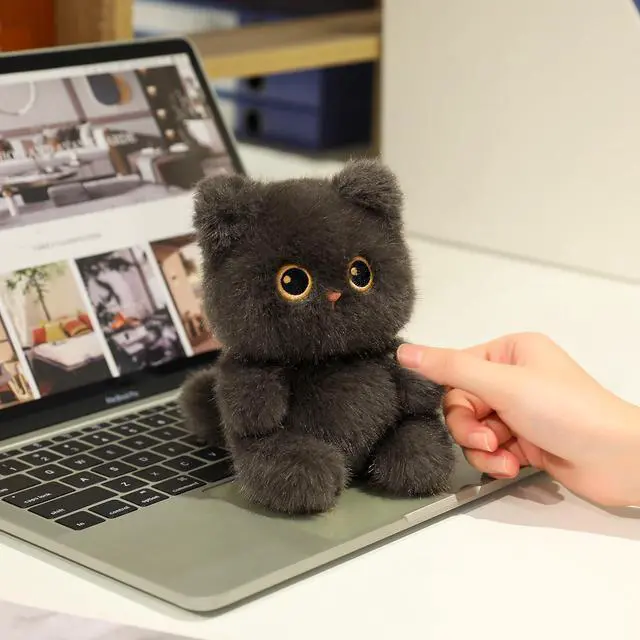 Alt view image 4 of 7 - Palm-Sized Cat Stuffed Animals Cute Soft Plush Dolls Small Plushies Toys Gifts for Kids Grey 6 inch