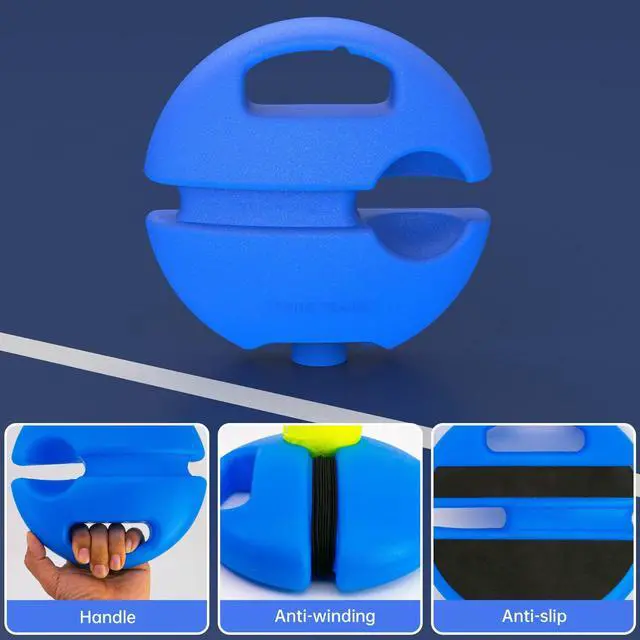 Alt view image 6 of 7 - CHEGIF Tennis Trainer Rebound Ball, Solo Training Equipment, Portable Tennis Rebounder Kit, 2 String Balls, Suitable for Beginners Exercise
