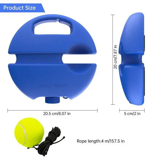 Alt view image 4 of 7 - CHEGIF Tennis Trainer Rebound Ball, Solo Training Equipment, Portable Tennis Rebounder Kit, 2 String Balls, Suitable for Beginners Exercise