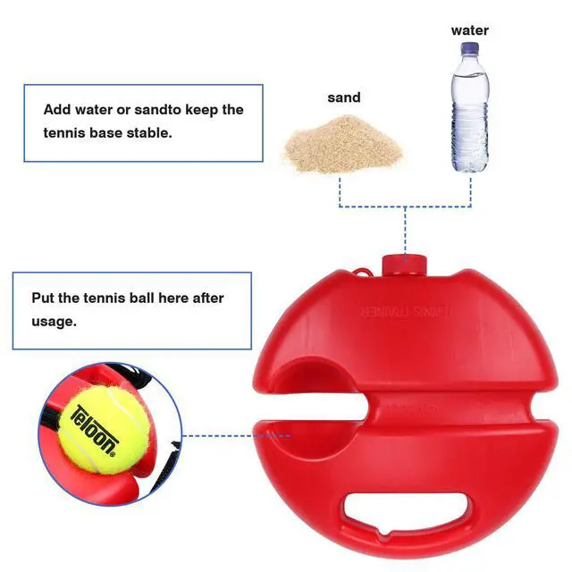 Alt view image 3 of 7 - Solo Tennis Trainer Rebound Ball with String for Self Tennis Practice Training Tool for Adults or Kids Beginners with 2 String Balls Elastic and a Portable Mesh Bag