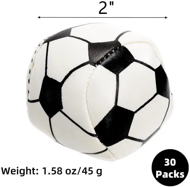 Alt view image 2 of 7 - 30 Pack Juggling Balls, 2" Plastic Juggling Bean Bags, Mini Juggle Balls, Soft Hand Catch Ball, Contact Juggling Ball for Beginners and Professionals, Soccer Design, Black & White