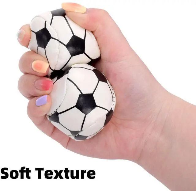 Alt view image 3 of 7 - 30 Pack Juggling Balls, 2" Plastic Juggling Bean Bags, Mini Juggle Balls, Soft Hand Catch Ball, Contact Juggling Ball for Beginners and Professionals, Soccer Design, Black & White