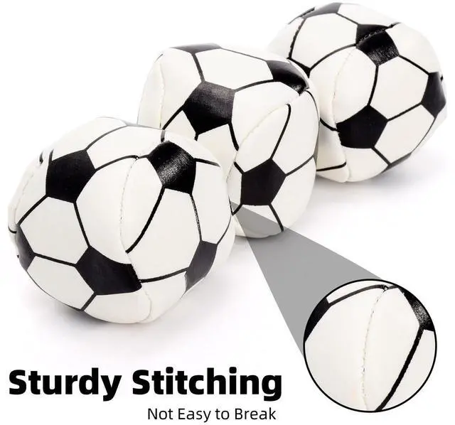 Alt view image 5 of 7 - 30 Pack Juggling Balls, 2" Plastic Juggling Bean Bags, Mini Juggle Balls, Soft Hand Catch Ball, Contact Juggling Ball for Beginners and Professionals, Soccer Design, Black & White