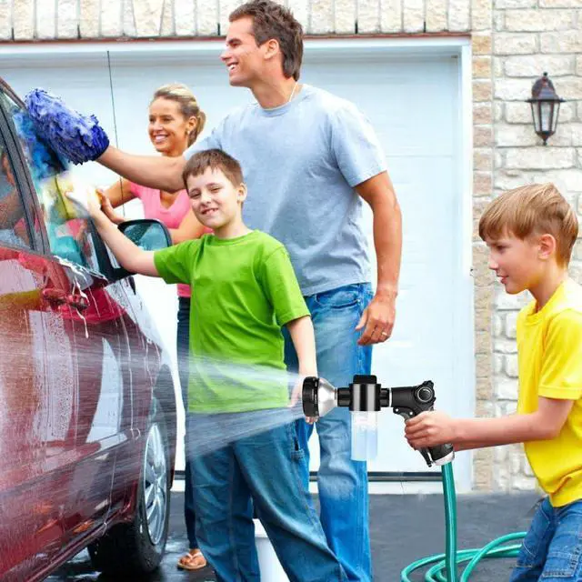 Alt view image 2 of 7 - Garden Hose Nozzle, High Pressure Hose Spray Nozzle 8 Way Spray Pattern One-Touch Sprayer for Watering Plants, Lawn, Patio, Car Wash, CleaningShowering Pet