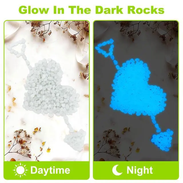 Alt view image 3 of 7 - 3000pc Glow in The Dark White Stones Luminous Pebbles White Fish Tank Rocks Glow Stones for Garden Glowing Rocks Outdoor Luminous Stone for Fish Tank Patio Aquarium Walkway Driveway,White