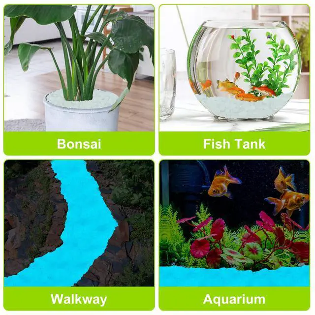 Alt view image 6 of 7 - 3000pc Glow in The Dark White Stones Luminous Pebbles White Fish Tank Rocks Glow Stones for Garden Glowing Rocks Outdoor Luminous Stone for Fish Tank Patio Aquarium Walkway Driveway,White