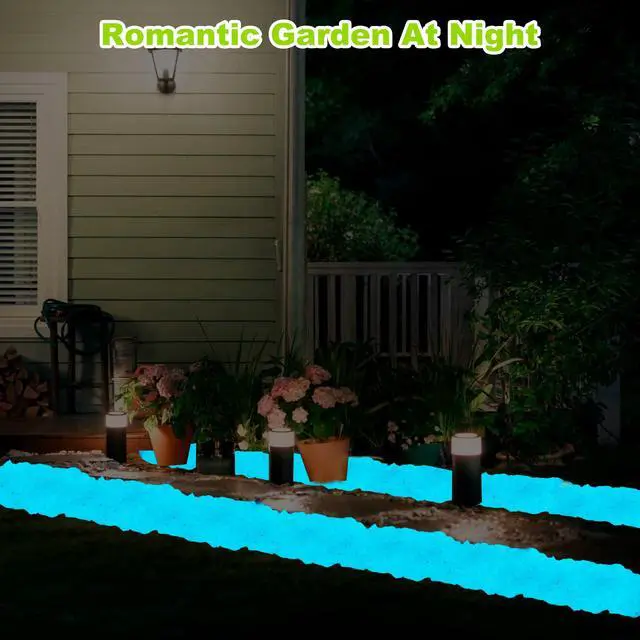 Alt view image 5 of 7 - 3000pc Glow in The Dark White Stones Luminous Pebbles White Fish Tank Rocks Glow Stones for Garden Glowing Rocks Outdoor Luminous Stone for Fish Tank Patio Aquarium Walkway Driveway,White