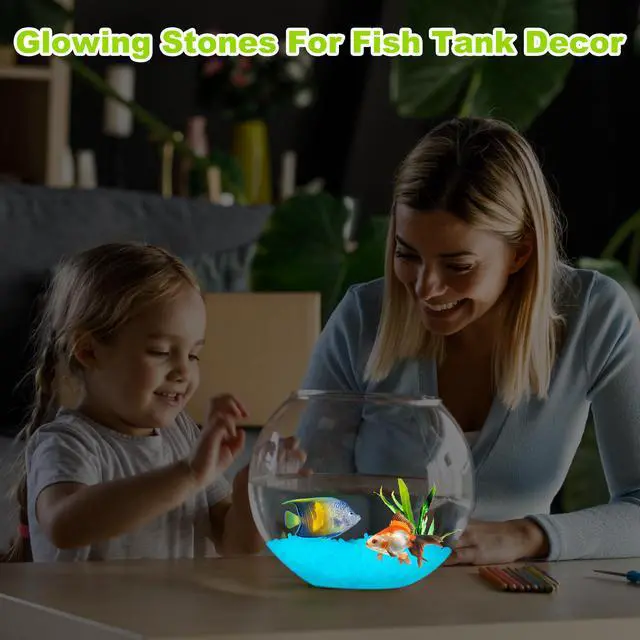 Alt view image 4 of 7 - 3000pc Glow in The Dark White Stones Luminous Pebbles White Fish Tank Rocks Glow Stones for Garden Glowing Rocks Outdoor Luminous Stone for Fish Tank Patio Aquarium Walkway Driveway,White