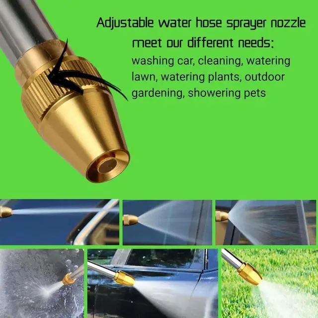 Alt view image 5 of 7 - Garden Hose Nozzle Sprayer - Heavy Duty Adjustable Water Hose Nozzle with 3/4" GHT Quick Connector for Car Washing, Cleaning, Watering Plants and Showering Pets