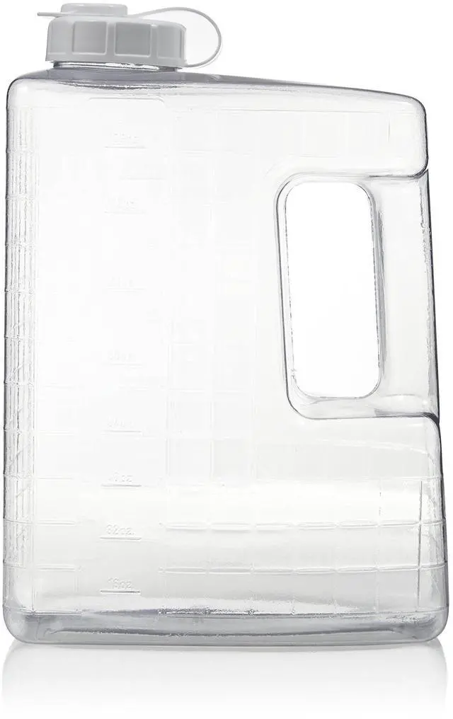 Main image of 1 Gallon Jug for Cold Drinks - Clear View Plastic Refrigerator Bottle with Cap & Easy-Pour Spout - Graduated Markings - Ideal for Water, Iced Tea, Juice & Milk - BPA Free - Made in USA
